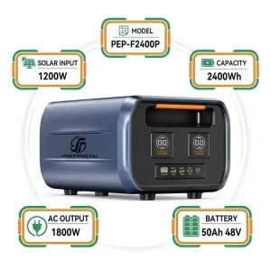2400W MPPT Portable Solar Generator PEP-F2400P B2400 2.4kWh AC Pure Sine Wave for Camping Emergency Home Use