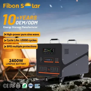 2400W Portable Power Station Solar Battery Generator Electric Solar Portable Generators With Solar Panel