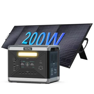 2400W Portable Station 200W Foldable LiFePO4 External Battery Pure Sine Wave MPPT Car Compatible Outdoor Emergency