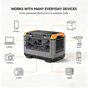2400W Solar Generator 2016Wh Energy System LiFePO4 Battery Portable Power Station With 200W Solar Panels