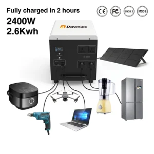 2400W Solar Generator LiFePO4 Battery Portable Power Station