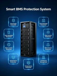 240V 180Ah 14.4KWH LiFePO4 Rack Mounted Battery Pack Touch Screen Smart BMS Air Cooling Home Energy System