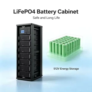 240V 180Ah 14.4kWh LiFePO4 Air-Cooling Rack-Mounted Battery Pack Touchscreen Smart BMS Hybrid Grid Home Energy
