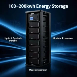 240V 180Ah 14.4kWh LiFePO4 Rack-Mounted Battery Pack with Touchscreen Smart BMS Air Cooling Home Energy System