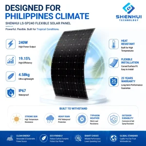 240W Flexible Solar Panel Manufacturer High-Efficiency Mono PV Module IP67 Lightweight Solar Energy Solution OEM Supply