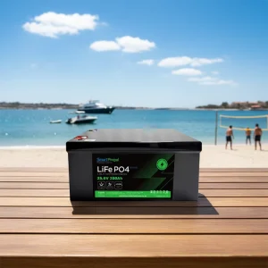 24V 200Ah Split LiFePO4 Battery Pack IP65 Bluetooth LCD Display 5-10kW Output for Marine, Solar, RV, Car, Home
