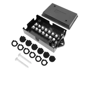 24V European Style 7Pin Trailer Socket EBS Light Adapter Heavy Duty Connector Fitting for Truck Semi Trailer Towing Vehicle