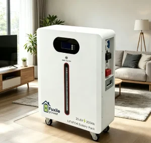 25.6V 200Ah 5.12kWh LiFePO4 Split Hybrid Grid Mobile Energy Storage System with Smart BMS for Home Solar Backup Power