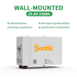 25.6V 230Ah LiFePO4 Off Grid Hybrid Grid Rack Mounted Stackable Split System 6.5kWh Output IP65 Protection CAN 10 Year