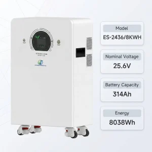 25.6V 314Ah LiFePO4 Battery 8KWH 3600W Inverter Smart BMS IP65 Rated All-in-One Home Solar System