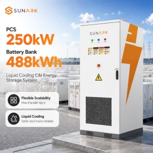 250kW 488kWh Liquid Cooled BESS Outdoor Cabinet IP55 Industrial Energy Storage for C&I Peak Shaving and Grid Support