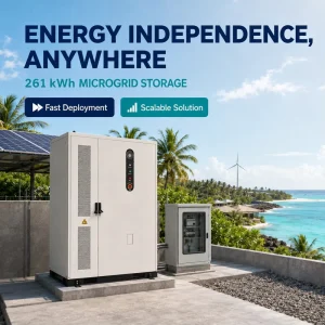 261kWh Liquid Cooled Microgrid Battery Energy Storage System BESS Cabinet for Island Resort Power