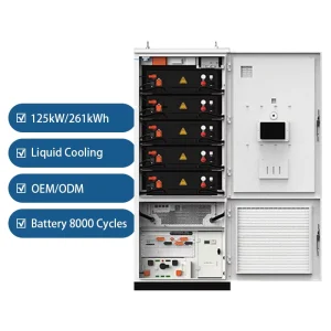 261kWh Solar Energy System with LiFePO4 Lithium Ion Battery On Grid and Off Grid Connection Liquid Cooling