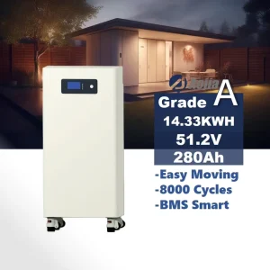 280Ah 14.33KWh IP65 Floor-mounted 51.2V LiFePO4 CAN All-In-One 10-20Kw Energy Storage Battery Hybrid Grid Home Solar System
