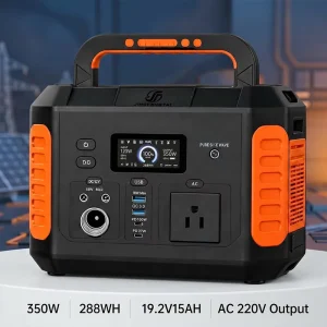 288Wh LiFePO4 Portable Generator 350W Output Pure Sine Wave 120V AC USB-C PD 100W Solar MPPT for Outdoor RVing