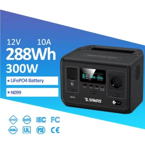 288Wh Portable Power Station 300W LiFePO4 Solar Generator MPPT Pure Sine Wave AC Solar Car Charging Camping RV Home