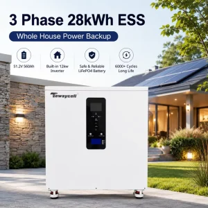 28kWh 51.2V 560Ah LiFePO4 3 Phase 12kW off Grid MPPT Inverter CAN 50/60Hz