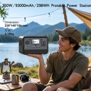 298Wh 350W Backup LiFePO4 Battery Solar Generator Portable Power Station for Outdoors Camping Travel Hunting Blackout