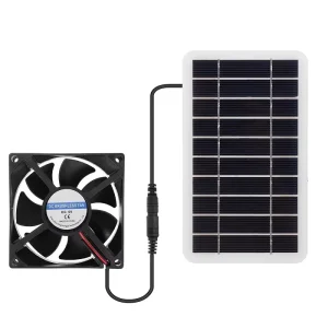2W 5V Semi-Flexible Solar Panel Charger 8 x 8 cm Small Air Flow Exhaust Fan for Pet House