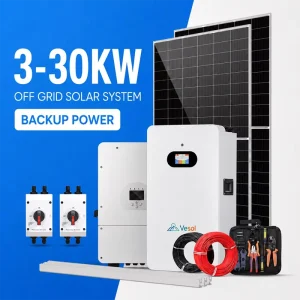 3-30kW 完整太阳能套件，含太阳能电池板、逆变器、磷酸铁锂电池、安装套件和配件