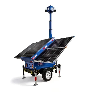 3 Panels Mobile Solar Trailer Easy Deployment Solar Camera Trailer for 24 7 Outdoor Monitoring