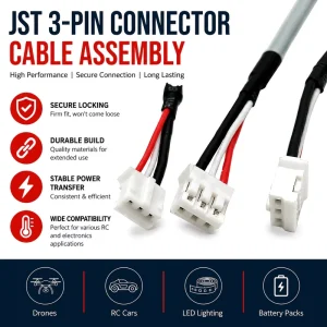 3 Pin Connector Plug Cable 22AWG Wire Harness Male Female for LED Strip RC Car UAV Battery Pack