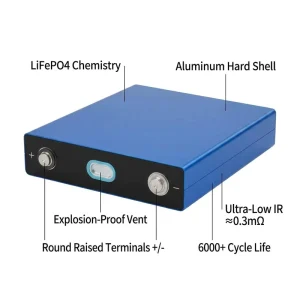 3.2V 138Ah LiFePO4 Prismatic Battery Cell 2000 Cycles 441Wh Ultra Low Resistance for Solar ESS RV EV Golf Cart Boat Forklift
