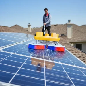 3.5M Double-Head Solar Panel Cleaning Brush Electric AC Power Supply Dry and Water Cleaning 100-240V
