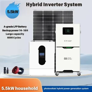 3.5kW 5.5kW 6.2kW 11kW PWM MPPT Hybrid Solar System 48V Lithium Battery Storage for Residential Use