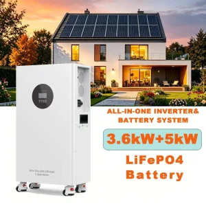 3.6KW 5KWH All in One ESS Solar Storage Hybrid Inverter 25.6V LiFePO4 Battery MPPT WiFi Home Energy Backup