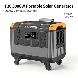 3000W 2688Wh Portable Solar Generator High Capacity Emergency Power for Outdoor Camping Home Backup