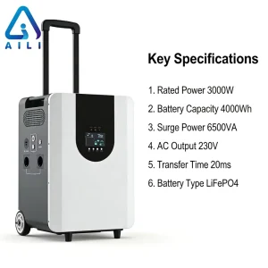 3000W 4000Wh All in One Solar Energy Storage Battery 4kWh LiFePO4 with 3kW Inverter for Home Backup Power