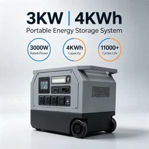3000W 4KWh Portable Solar Generator LiFePO4 Power Station for Home Backup