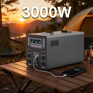 3000W LiFePO4 Portable Power Station Solar Generator Pure Sine Wave UPS Battery Backup for Home Emergency Outdoor RV
