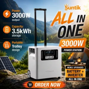 3000W Portable Power Station with LiFePO4 Battery and Solar Charging Solar Generator for Camping Home Backup Emergency