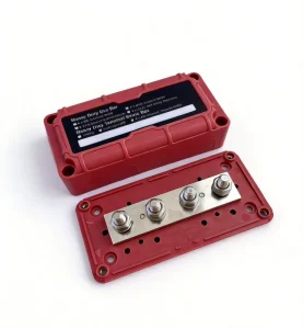 300A Bus Bar Waterproof Power Distribution Block with 4*M8 Studs 48VDC Auto Battery Terminal Distribution Block