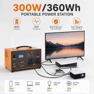 300W 360Wh Portable Solar Generator for Marine Application Outdoor Energy Solution Kit