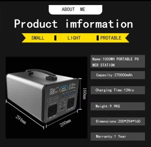 300W/500W/1000W 110V/220V AC Mini Outdoor Portable Solar Generator LiFePO4 Battery Pure Sine Wave Inverter External Battery Car
