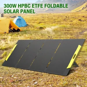300W Photovoltaic ETFE Monocrystalline HPBC Cell Foldable Solar Panel With 220V Solar Power Bank for Outdoor Camping Hiking