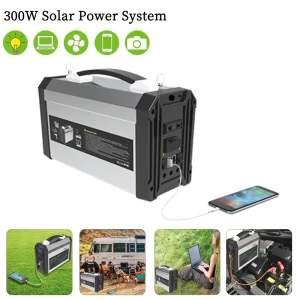 300W Portable Solar Generator Outdoor Power Station for Small Apartment Use Road Trips Medical Equipment Fishing Boating