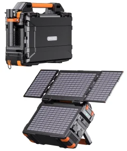 300W Portable Solar Generator Station MPPT Foldable Solar Panel Lithium Battery Pure Sine Wave AC DC Output Outdoor Camping RV