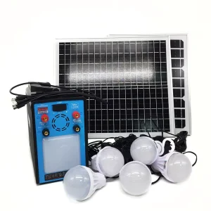 300W Solar Power Station and Lighting System with External Battery Connection for Home Appliances
