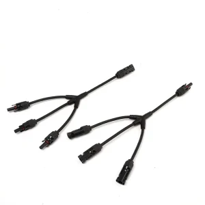 面板电缆连接器 30A 1000V Y 型分支 2 对 1 IP67 防水尼龙材料 PV-Y3 PV-Y2 太阳能铜触点 用于适配器