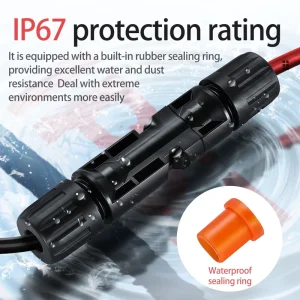 30A 太阳能光伏连接器，适用于 2.5mm 4mm 6mm 太阳能电缆，防水 IP67 MC4 兼容公母对太阳能电池板插头适配器