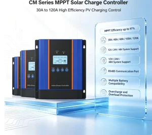 30A 40A WiFi Hybrid MPPT & PWM Solar Charge Controller Auto 12V 24V 48V Max 55V CM-40A 24H for Solar System