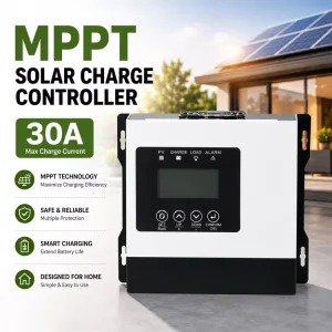 30A MPPT Solar Charge Controller 12V 96V Auto LCD Display Solar Panel Regulator Support Lithium Lead Acid Battery PV Charger