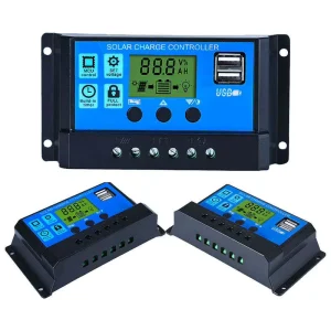 30A PWM Solar Charge Controller 12V/24V LCD Display Max PV Input