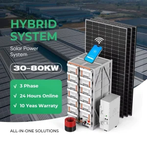 混合太阳能系统30Kw 50Kw 80Kw离网太阳能发电系统储能全套