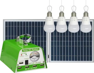 30W 11V Multifunctional Foldable Solar Panel Lighting Kit with Solar Bulb for Home and Camping