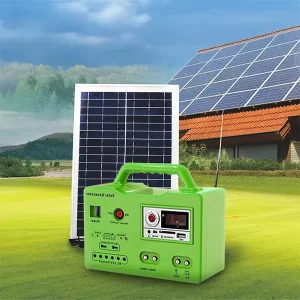 30W MPPT Solar Generator DC 12V Lighting System with 6 LED Bulbs Portable Power Bank & FM Radio Lithium Ion Option